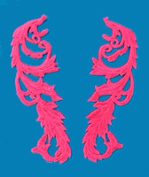 Noen színű páros csipke 22x8cm - FLUORESCENT FUXIA